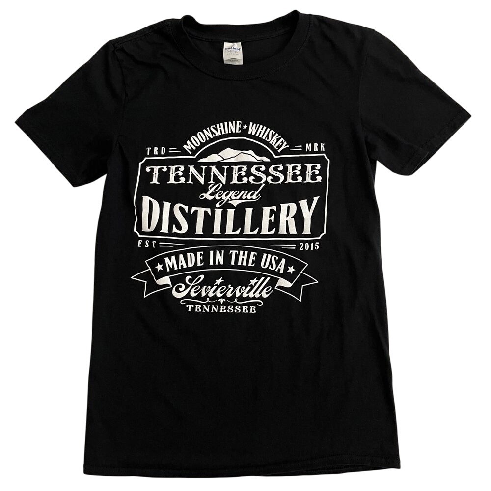Tennessee Legend Distillery Women Moonshine Whiskey Black T-Shirt Sevierville 23